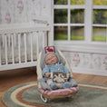 Load image into Gallery viewer, Catherine Muniere Peaceful Sleeping Baby Boy Doll in Bouncer 1:12 OOAK Miniature