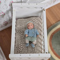 Load image into Gallery viewer, Catherine Muniere Peaceful Sleeping Baby Boy Doll in Bouncer 1:12 OOAK Miniature