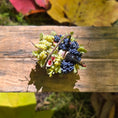 Load image into Gallery viewer, IGMA Gosia Suchodolska Miniature Dark Picnic Basket with Grapes, Figs & Wine Bottle