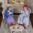 Load image into Gallery viewer, James Carrington Gossiping Ladies Pair 1:12 OOAK Retro Mid-Century Style Dolls