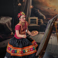 Load image into Gallery viewer, OOAK Frida Kahlo Artist Doll & Painting Accessories by Carolina Vilar of Spain
