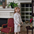 Load image into Gallery viewer, Clay Elegant Strawberry-Blonde Lady in Cream Wool Suit Artisan Doll with Wine Glass