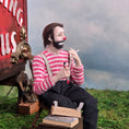 Load image into Gallery viewer, Julie Campbell Seated Tired, Smoking Circus Clown Doll with Chair & Grease Paint Box