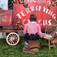 Load image into Gallery viewer, Julie Campbell Seated Tired, Smoking Circus Clown Doll with Chair & Grease Paint Box