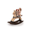 Load image into Gallery viewer, Almudena Gonzalez Two Victorian Little Girl Dolly's Riding a Wooden Rocking Horse