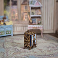 Load image into Gallery viewer, Signed Rococo Gilt Mantel Clock with Hidden Miniature Dollhouse Diorama