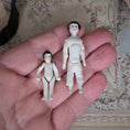 Load image into Gallery viewer, Artisan Victorian China Head & All-Bisque Dolls with Leather Hatbox Case 1:12 Scale