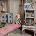 Load image into Gallery viewer, Pat Boldt Antique-Style Bisque Pocket Doll in Olive Green Silk Dress Shelf Sitter