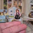 Load image into Gallery viewer, Artisan Porcelain Folk Art Doll's Doll in Embroidered Floral Dress with Jeweled Headdress