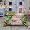 Load image into Gallery viewer, Pat Boldt Victorian Porcelain Companion Doll in Peach & Cream Ruffled Dress