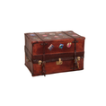 Load image into Gallery viewer, Sylvia Rountree Functional Aged Leather Steamer Trunk with Travel Labels & Storage
