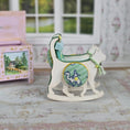 Load image into Gallery viewer, June Sprigg Tooley Cat-Shaped Upholstered Rocker Dollhouse Miniature