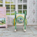Load image into Gallery viewer, June Sprigg Tooley Cat-Shaped Upholstered Rocker Dollhouse Miniature