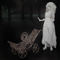 Load image into Gallery viewer, Victorian Doll Antique-Style Wire Mesh Miniature Baby Pram Carriage with Brass Finish