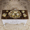 Load image into Gallery viewer, Exquisite OOAK Yellow Chintz Bird Porcelain Tea Service Dollhouse Miniature Set