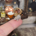 Load image into Gallery viewer, Miniature Fuzzy Grey Rat OOAK Hand-Sculpted Clay Dollhouse Animal Figure