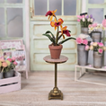 Load image into Gallery viewer, Potted Orange Orchid Hand Sculpted Clay Flowering Houseplant Vintage Artisan
