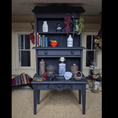 Load image into Gallery viewer, Halloween Witch’s Kitchen Hutch OOAK Black Wood, Dressed with Potion Ingredients