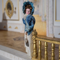 Load image into Gallery viewer, Victorian Fashion Doll in Blue Original Marcia Backstrom Sculpted Clay Dollhouse