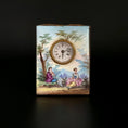 Load image into Gallery viewer, Antique Viennese Enamel Miniature Travel Clock with Georgian Lovers