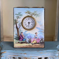 Load image into Gallery viewer, Antique Viennese Enamel Miniature Travel Clock with Georgian Lovers