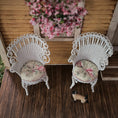 Load image into Gallery viewer, Mac McCurley Victorian Miniature Pair of White Wicker Chairs Dollhouse