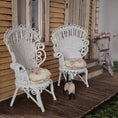 Load image into Gallery viewer, Mac McCurley Victorian Miniature Pair of White Wicker Chairs Dollhouse