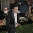 Load image into Gallery viewer, Gothic Gentleman Doll OOAK Hand-Sculpted Haunted Miniature with Posable Arms Halloween