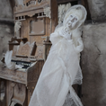 Load image into Gallery viewer, Singing Ghost Woman OOAK Haunted Miniature Lady Doll & Organ Scene by Pat Benedict
