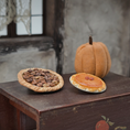 Load image into Gallery viewer, Pumpkin & Pecan Pie Pair Vintage Artisan Hand Sculpted Fall Miniature Desserts
