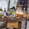 Load image into Gallery viewer, Miniature Rat with Fish OOAK Hand-Sculpted Clay Dollhouse Animal Figure