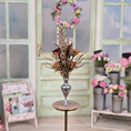 Load image into Gallery viewer, Jane Kilkenny Silver Vase Filled with Dried REAL Tiny Roses Floral Arrangement