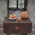 Load image into Gallery viewer, Halloween Fall Pumpkin Chocolate Cake OOAK Miniature Dessert with Porcelain Plate & Extra Slice