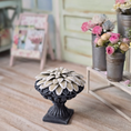 Load image into Gallery viewer, Potted Leafy Painted Paper Plant in Footed Clay Garden Urn Vintage Artisan