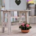 Load image into Gallery viewer, Flowering Pink African Violet Plant in Planter Pot Fuzzy Leaves Artisan Vintage
