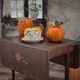 Load image into Gallery viewer, Halloween Autumn Cake & Trio of Pumpkins Rustic Miniature Dessert Display