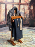 Load image into Gallery viewer, Vintage Wool & Silk Dressed Dollhouse Gentleman's Valet Stand, side view
