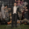 Load image into Gallery viewer, Gothic Gentleman Doll OOAK Hand-Sculpted Haunted Miniature with Posable Arms Halloween