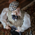 Load image into Gallery viewer, Actor Cecil B. DeMille & Camera Tripod Original Clay Dollhouse Man Doll
