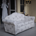 Load image into Gallery viewer, Gothic Spooky Halloween Spiderweb Sofa OOAK Artisan Upholstered Dollhouse Furniture