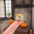 Load image into Gallery viewer, Halloween Autumn Cake & Trio of Pumpkins Rustic Miniature Dessert Display