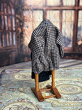 Load image into Gallery viewer, Vintage Wool & Silk Dressed Dollhouse Gentleman's Valet Stand, back view