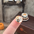 Load image into Gallery viewer, Tiered Layered French Miniature Halloween Dessert Cake & Donut Plate