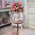 Load image into Gallery viewer, Arlene Bellinger Romantic Pink Rose Bouquet in Bisque Vase & Matching Men's Boutonniere