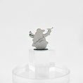 Load image into Gallery viewer, Miniature Snowman Figurine – Karen Markland 2006, back view with signature on white background