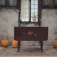 Load image into Gallery viewer, Rustic Drop-Leaf Fall Autumn Table Hand-Painted Folk Art Apple Miniature, Signed JA