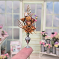 Load image into Gallery viewer, Jane Kilkenny Silver Vase Filled with Dried REAL Tiny Roses Floral Arrangement