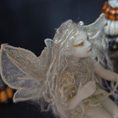Load image into Gallery viewer, Clay Fantasy Good Fairy Doll Whimsical OOAK Handcrafted Miniature with Translucent Wings
