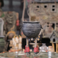 Load image into Gallery viewer, Walking Cauldron by Georgia Marfels Hand Sculpted Clay OOAK Whimsical Halloween Miniature