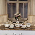 Load image into Gallery viewer, Nancy Duden Gilded Garland Holiday Tea Service for Two Dollhouse Miniature Set